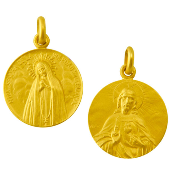 Medalla escapulario de Nuestra Señora de la Soledad de la Paloma y el Sagrado Corazon de Jesus-0