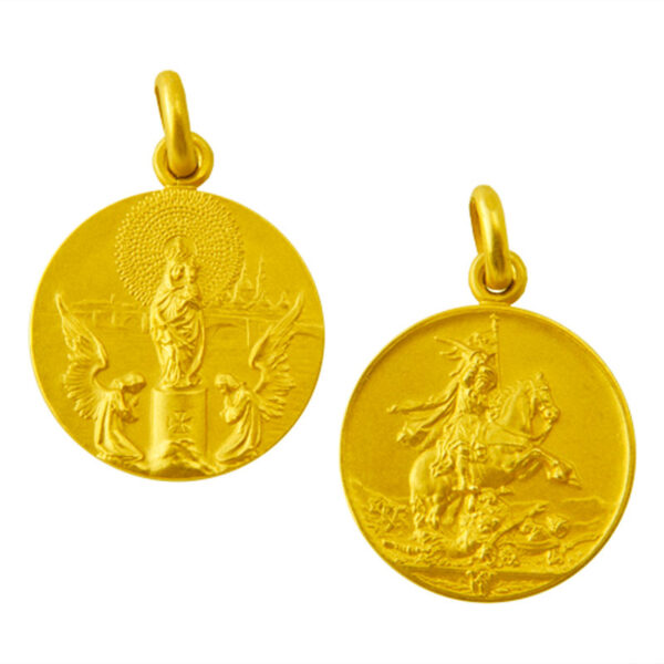 Medal. Scapular Our Lady of Pilar/Santiago Pilgrim horse