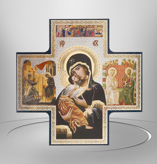 Crucifijo Virgen de la Ternura en madera-0