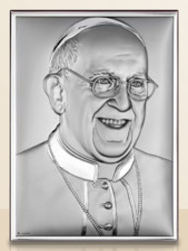 Retablo del Papa Francisco. Plata laminada.-0
