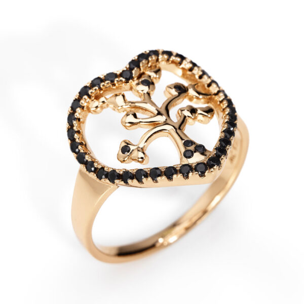 Tree of life ring. Zirconia and sterling silver. AMEN