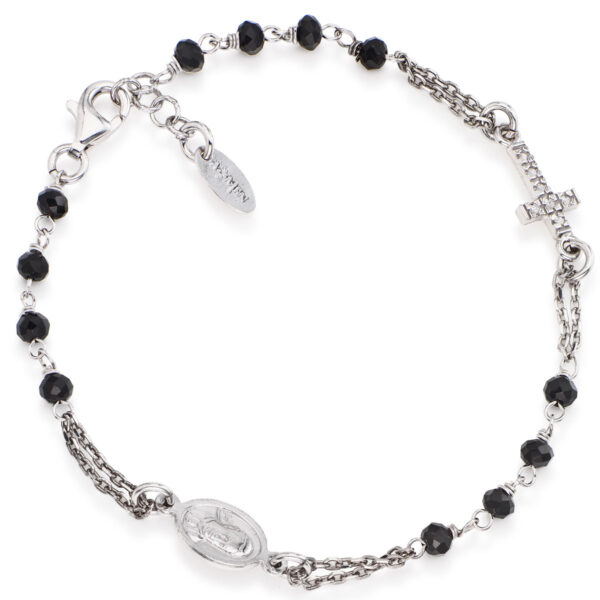 Brazalete rosario con Cruz y Papa Francisco. Plata de ley. AMEN-0