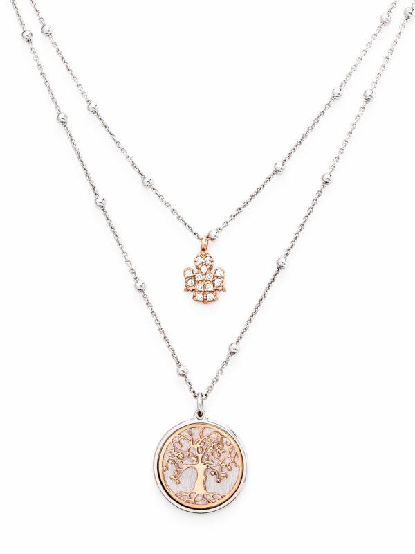 Collar Arbol de la Vida. Zirconia y plata de ley. AMEN-0