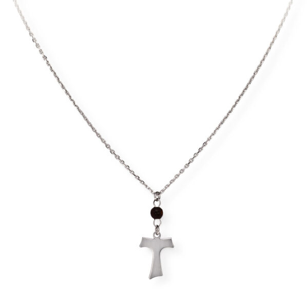 Gargantilla 'Cruz de Tau'. Plata de ley 925. AMEN-0