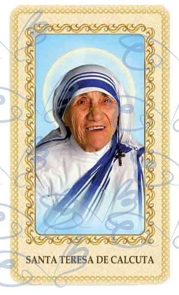Estampa de la Santa Madre Teresa de Calcuta plastificada