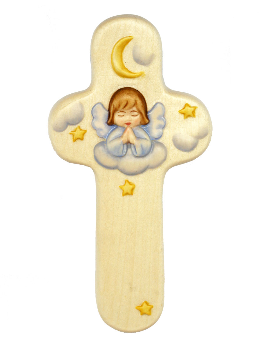 Cruz infantil con Angel y luna