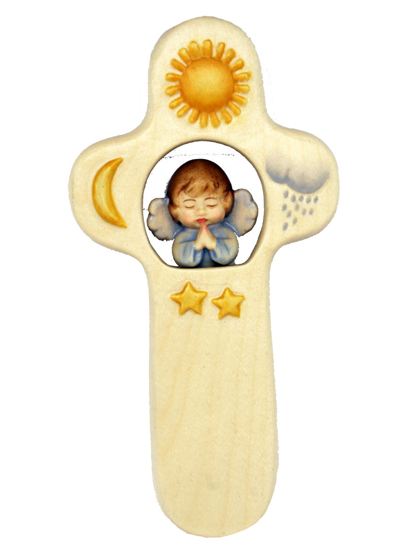 Cruz infantil con Angel y sol