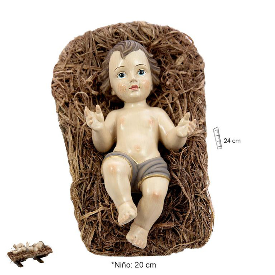 Niño Jesus con cuna de paja