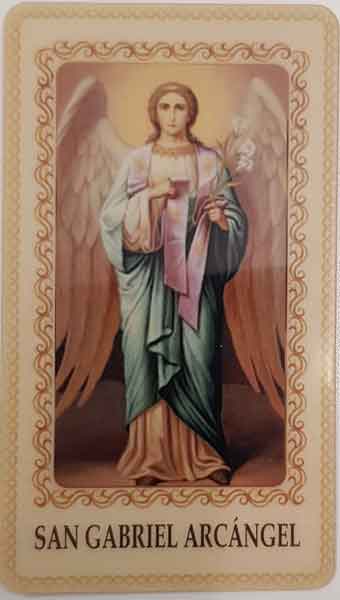 Saint Gabriel the Archangel card laminated