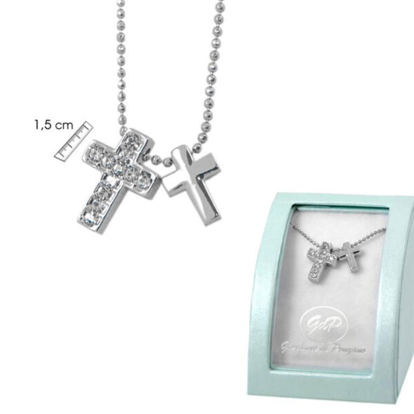 Colgante cruces metal y piedras-0