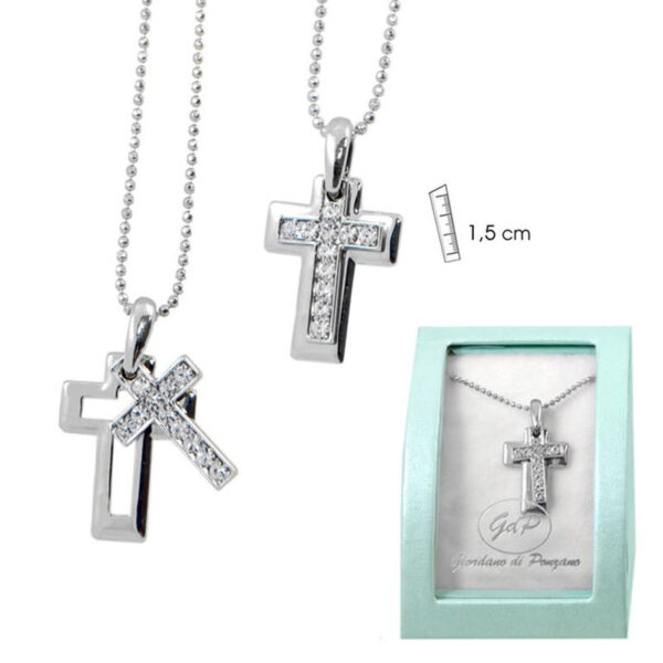 Colgante cruces metal y piedras-0