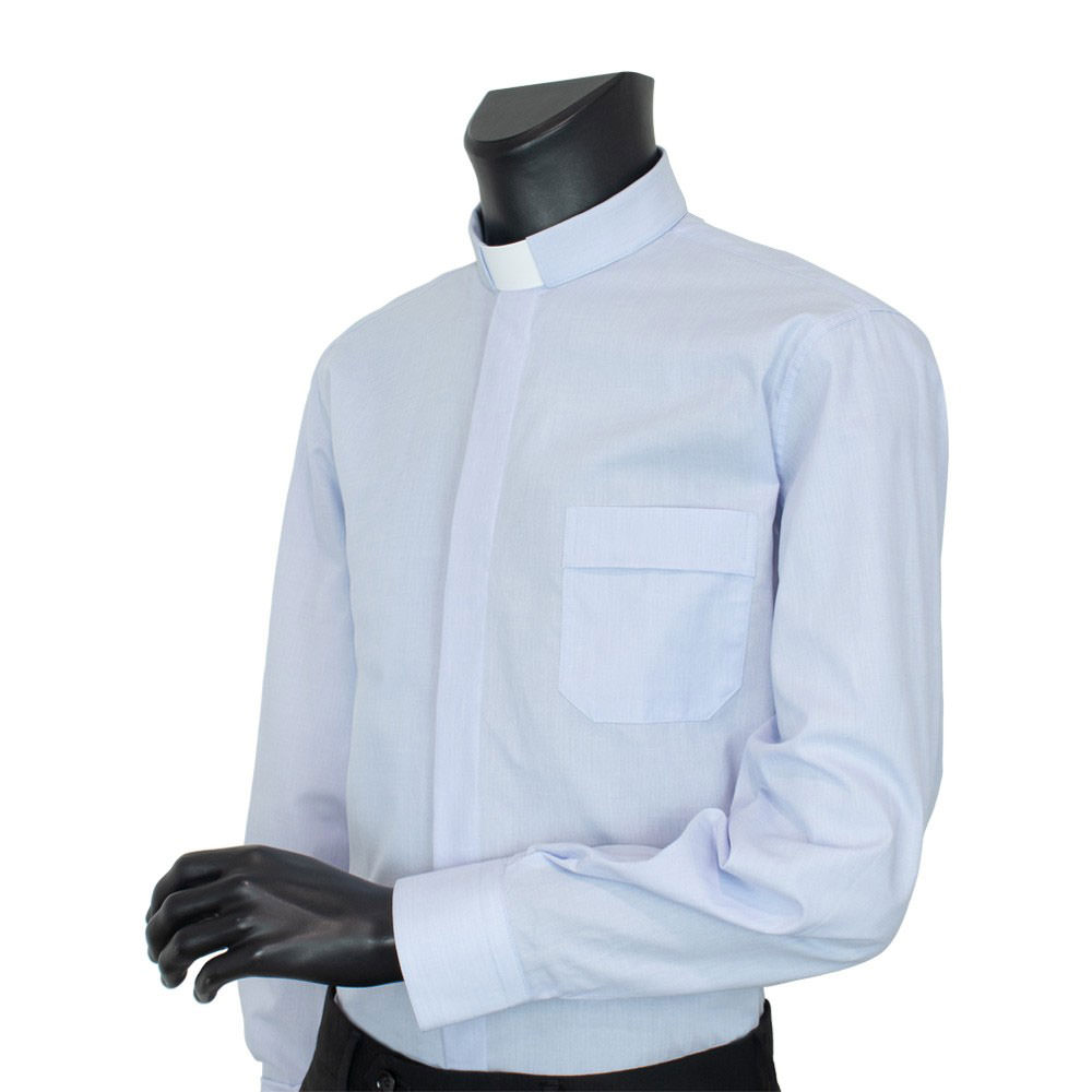 Camisa Clergyman Fil a Fil. Manga larga. 100% Algodón. Varios colores.