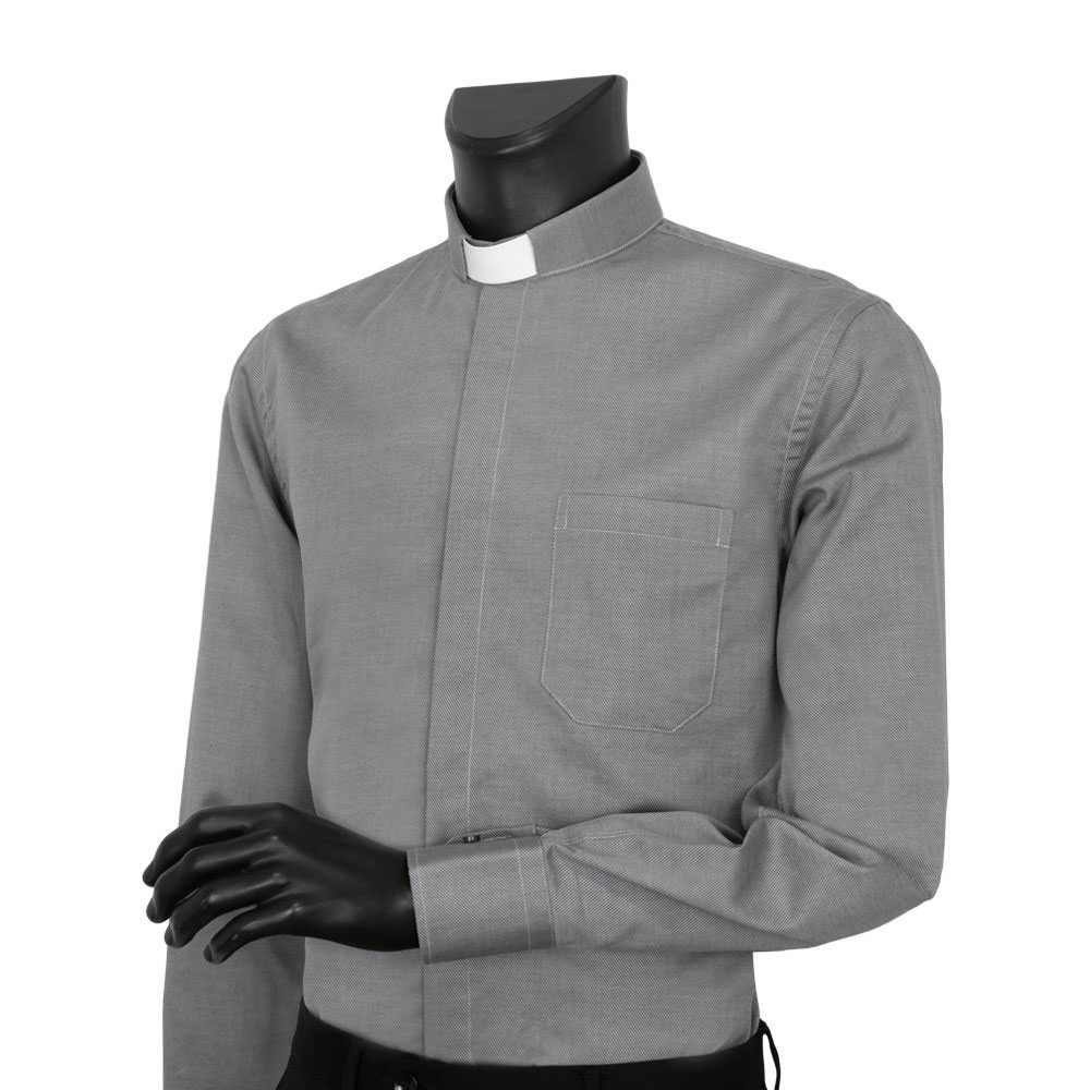 Camisa Clergyman Diagonal. Manga larga. Mixto. Sin plancha. Varios colores.