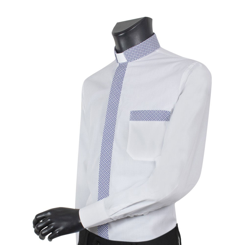 Camisa Clergyman Contraste Cruces. Manga larga. Mixto. Varios colores.