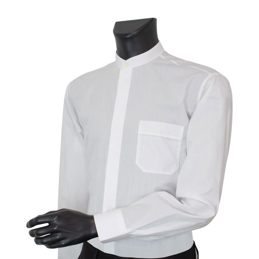 Camisa Clergyman Habito talar. Cuello cubierto. 100% algodón