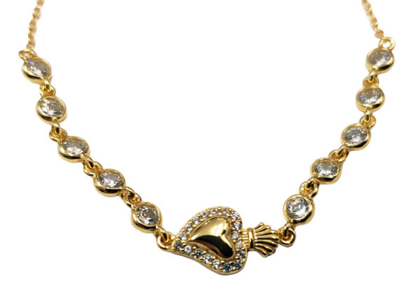 Sacred Heart of Jesus bracelet. Sterling silver, gold plating.