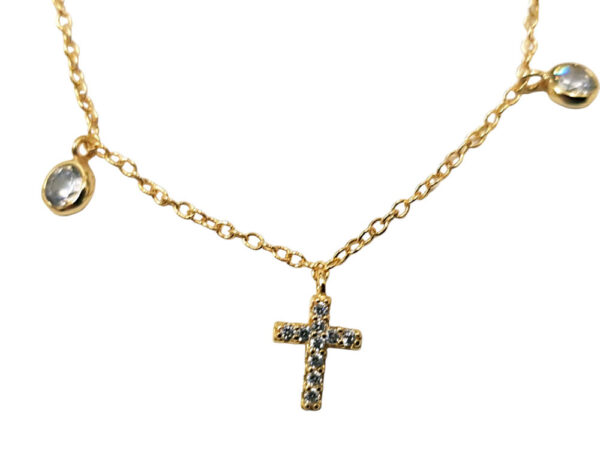 Bracelet with Crosses. Sterling silver, gold plating.