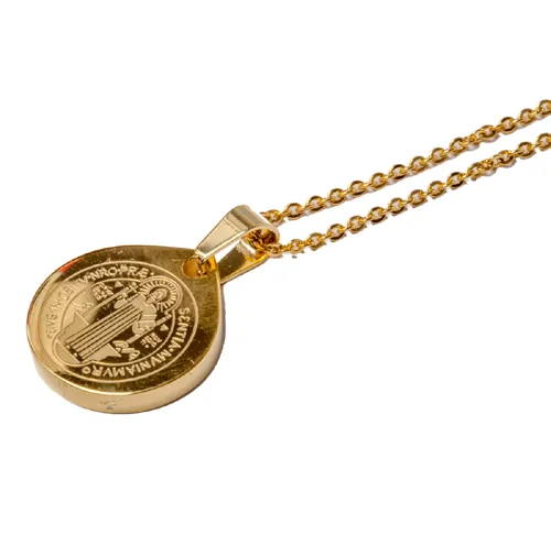 Medalla San Benito. Acero. Dorada