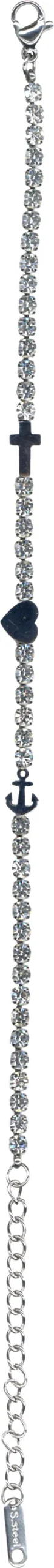 Pulsera Fe, Esperanza y Caridad. Acero.