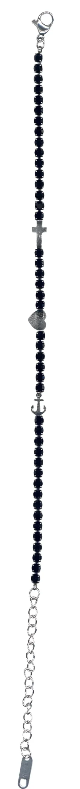 Pulsera Fe, Esperanza y Caridad. Acero.