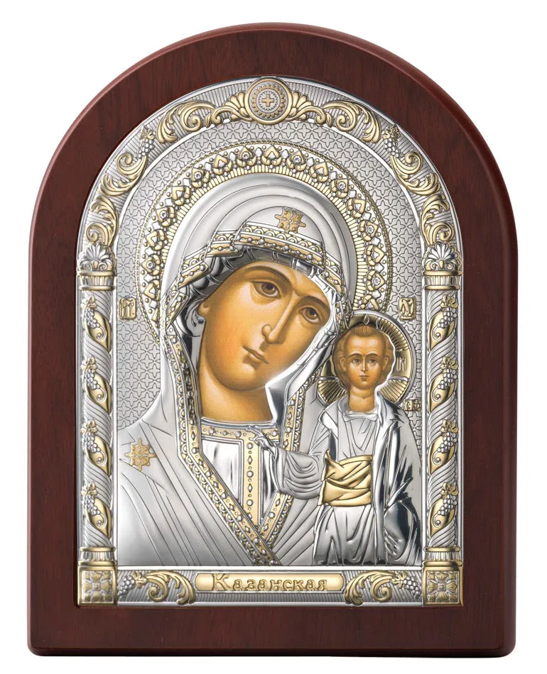 Icono de la Virgen de Kazan. Bicolor