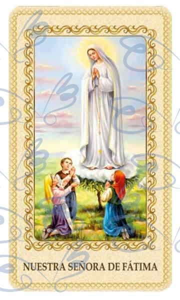 Our Lady of Fatima card laminated