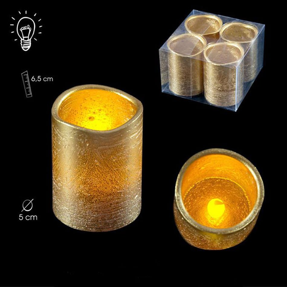Set 4 wax candles. Led