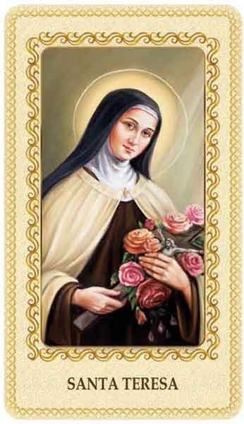 Saint Therese of Lisieux card laminated