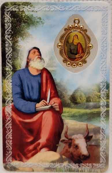 Estampa de San Lucas Evangelista con medalla