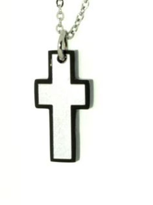 Cross bicolor with chain. Steel