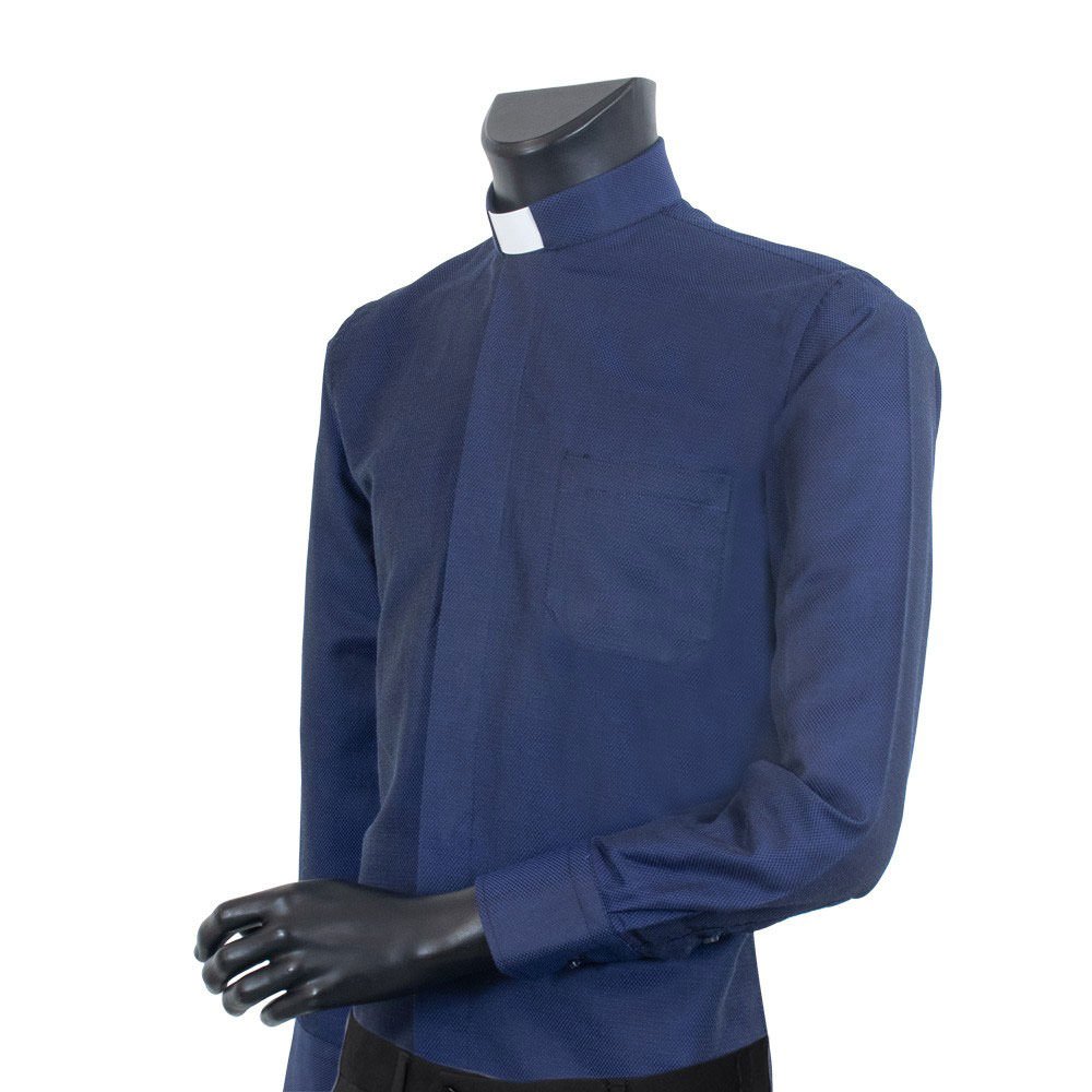 Clergyman Shirt. Long sleeve. Mixed Cotton-Silk. Various colors.