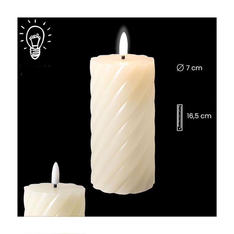 Vela a pilas, espiral. Led
