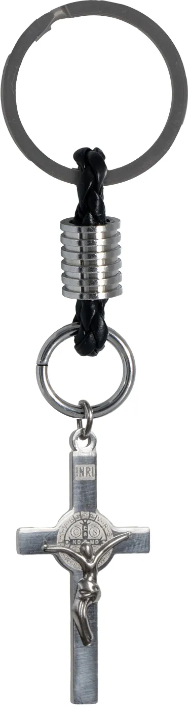 Saint Benedict Cross keychain. Steel.
