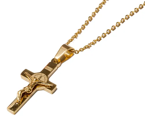 Saint Benedict cross. Steel. Golden