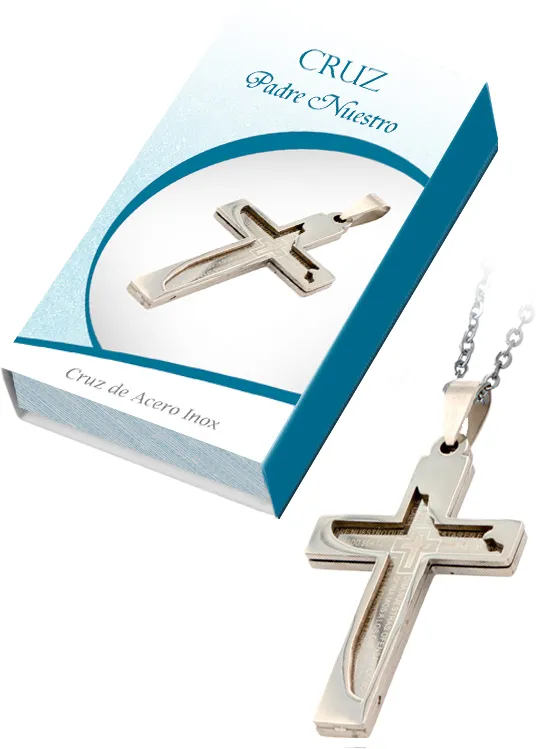 Lord's Prayer cross. Steel.