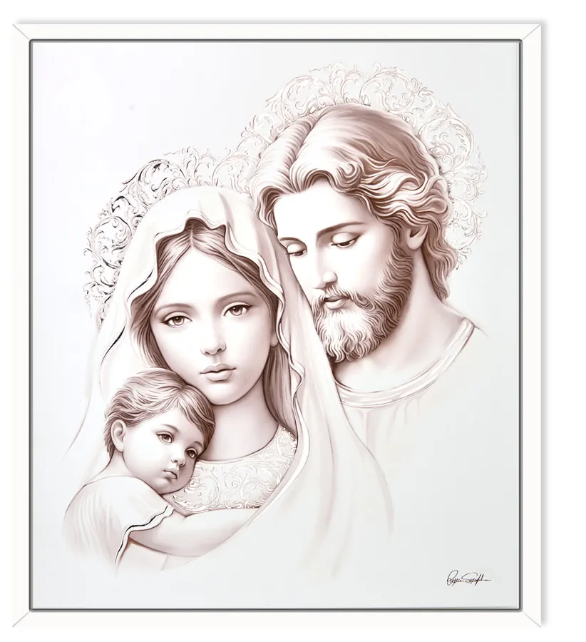 Holy Family canvas Silver