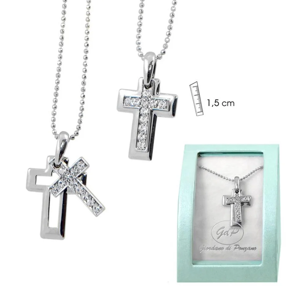 Pendant metal crosses and stones