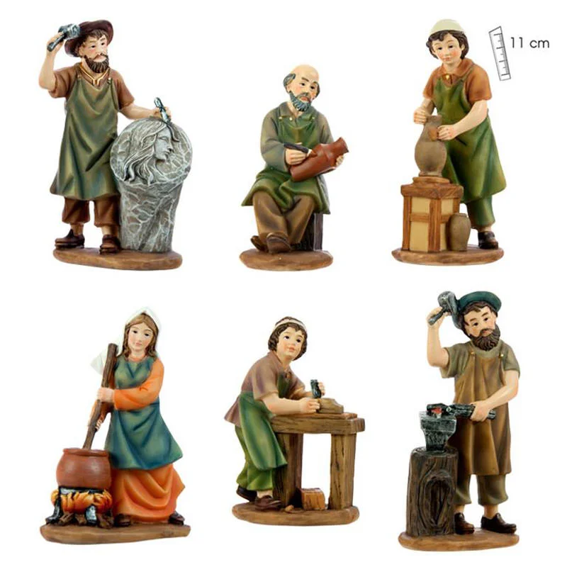 Set of 6 shepherds. 11 cm.
