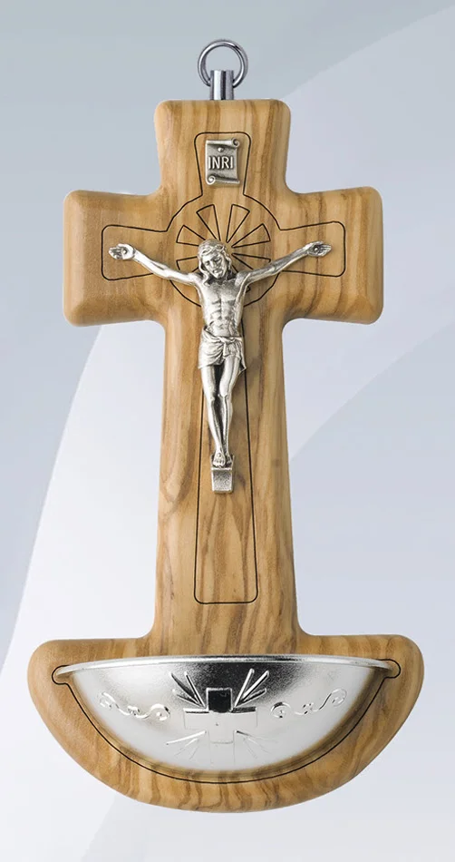 Baptismal font Crucifix. Olive wood