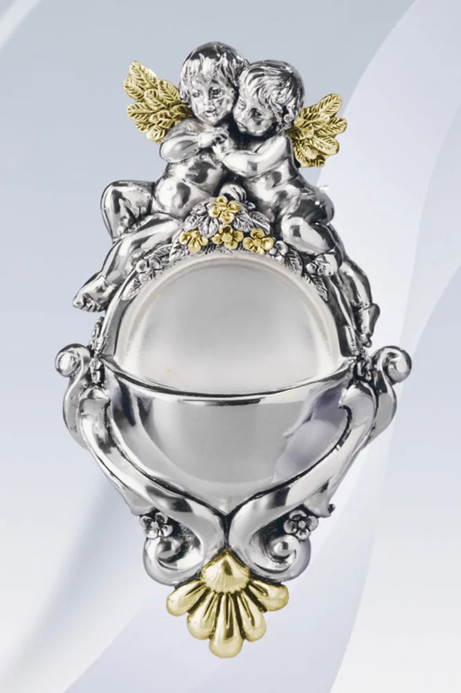 Baptismal font Angels. Silver