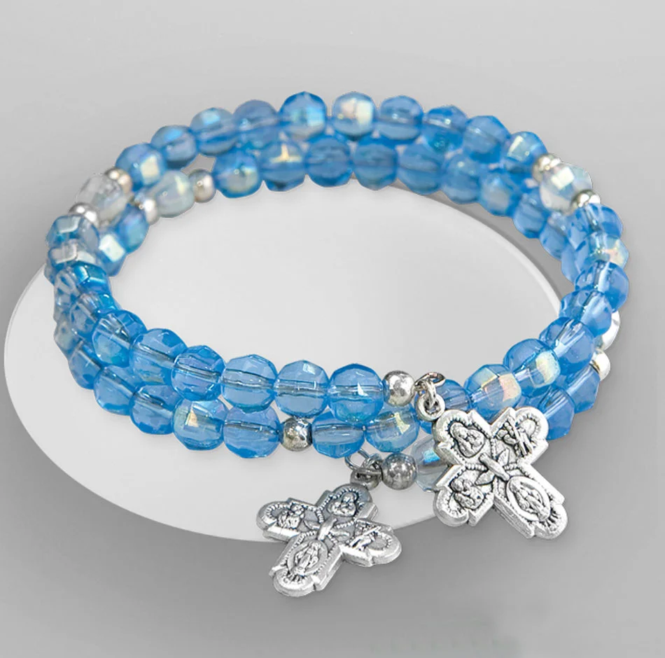 Crystal bracelet with crosses. Spring