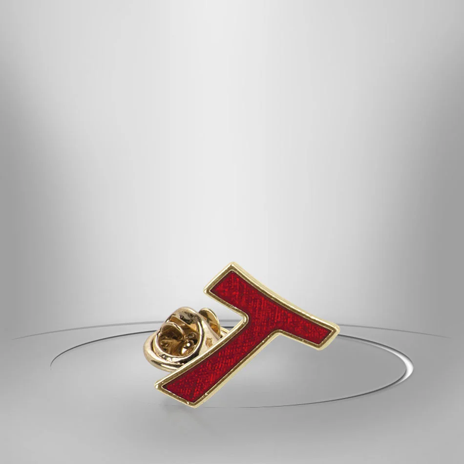 Tau cross for lapel. Enameled metal