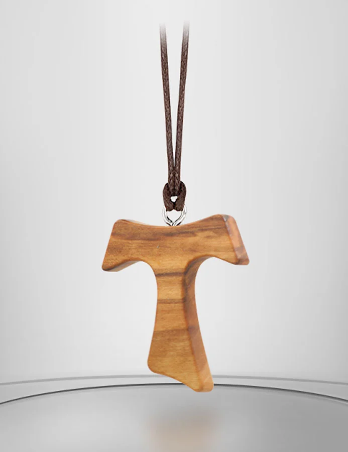 Tau cross of olive wood