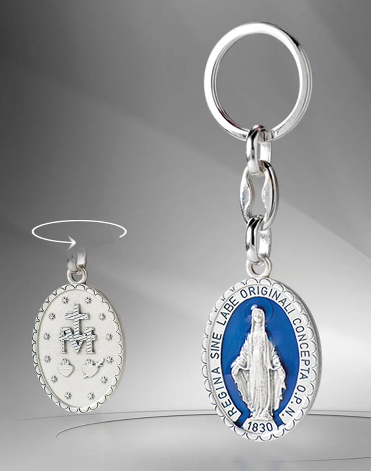 Keychain Our Lady of the Miracle. Enamel