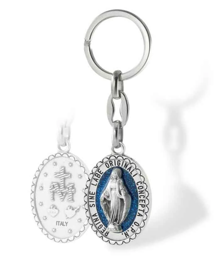 Our Lady of the Miracle Keychain, enamel