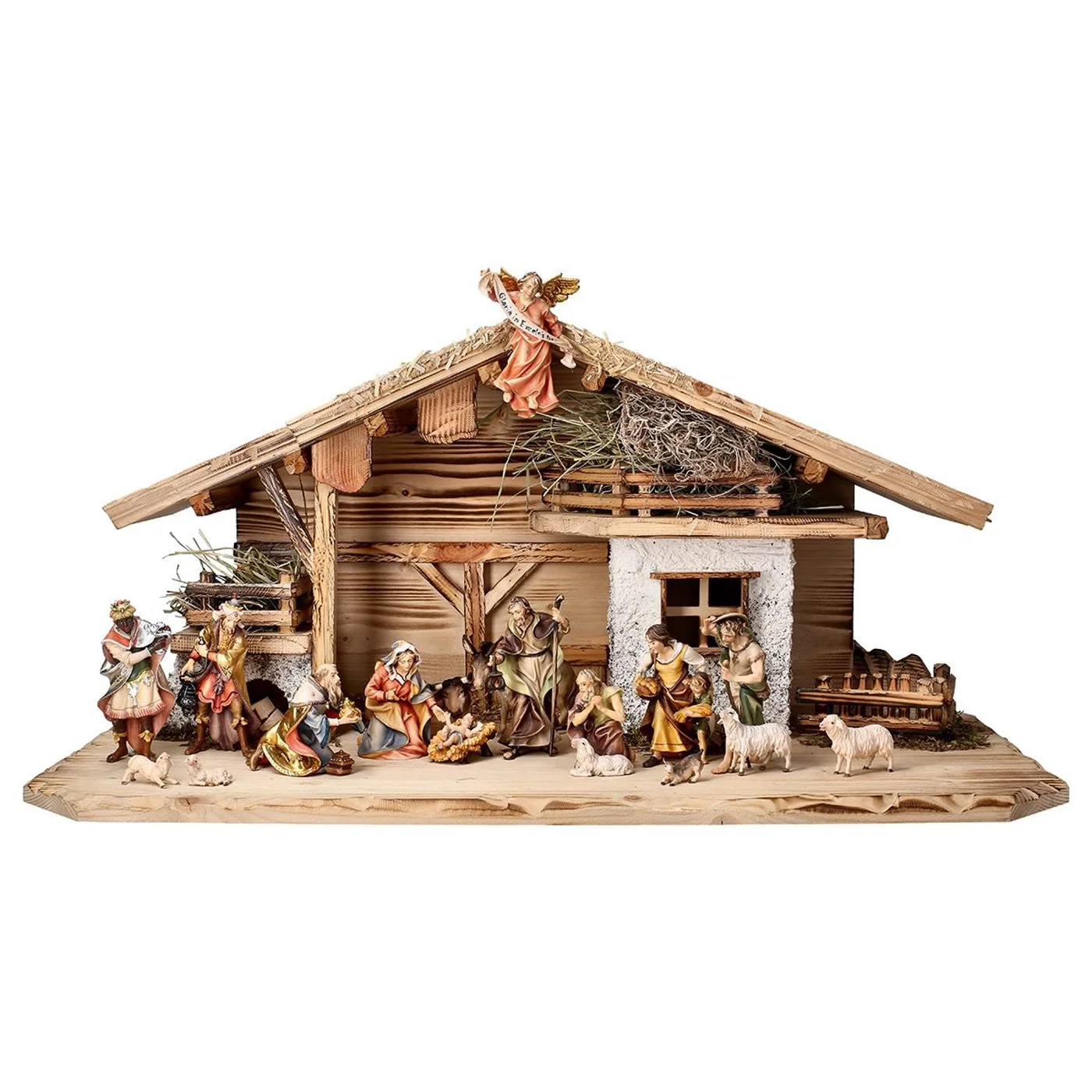 Nativity with stable (18 pieces) (Casales Nativity)
