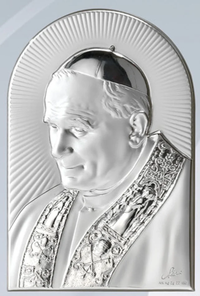 Retablo de San Juan Pablo II. Plata laminada