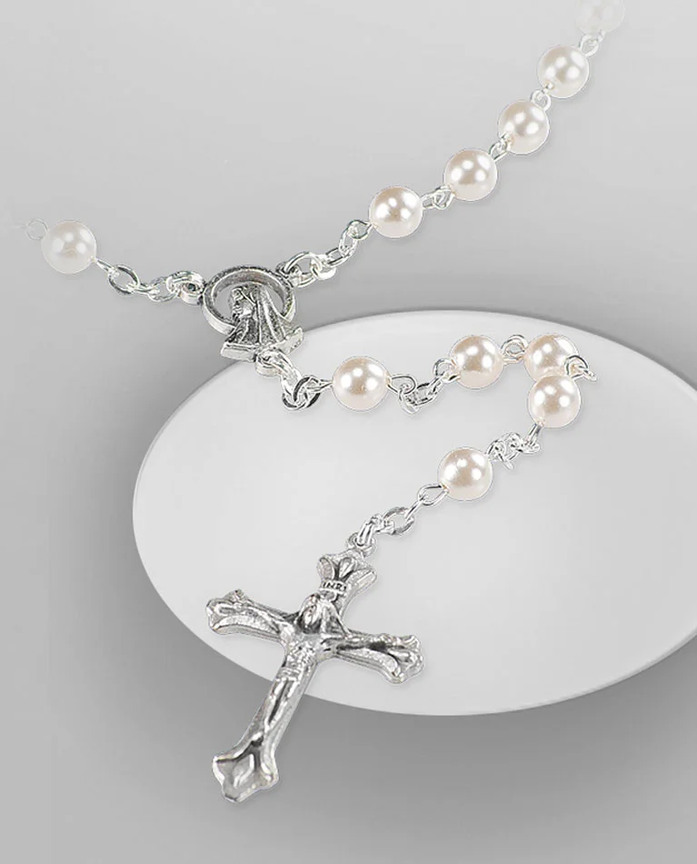 Rosario pearl crystals. Round rosary beads