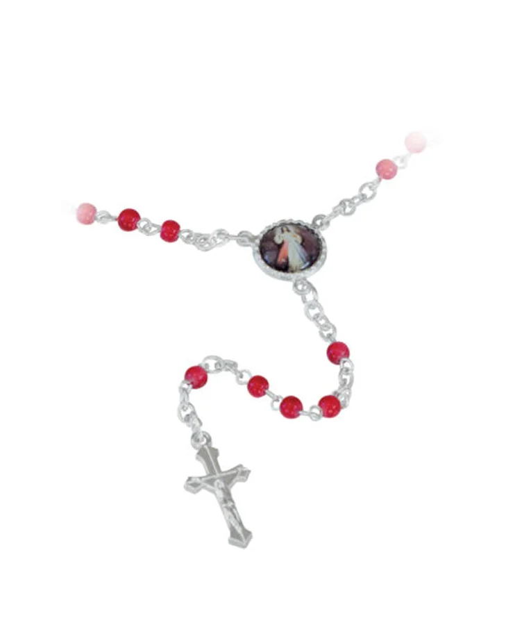 Rosary Jesus of Divine Mercy. Glass