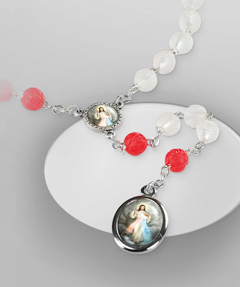 Rosary Jesus of Mercy. 7 mm ball. Rubber.